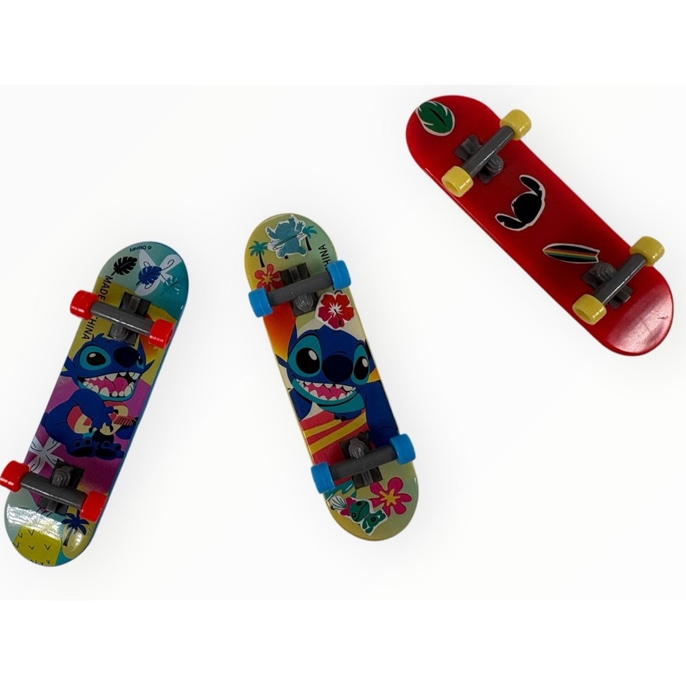Disney Lilo & Stitch Fingerboard 3 Pk W/ Stickers Finger Textured Skate Boards